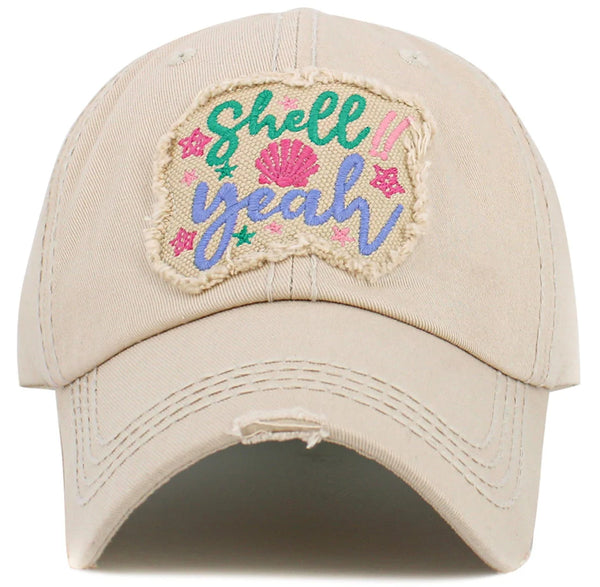 “Shell Yeah” Vintage Ball Cap - Stone