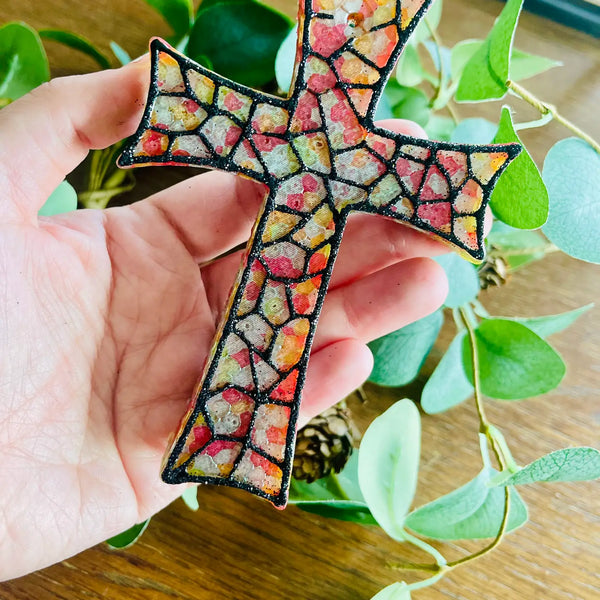 Stained Glass Cross Car Freshie