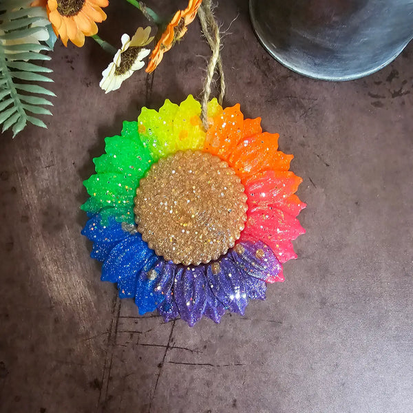 Sunflower Rainbow Car Freshie