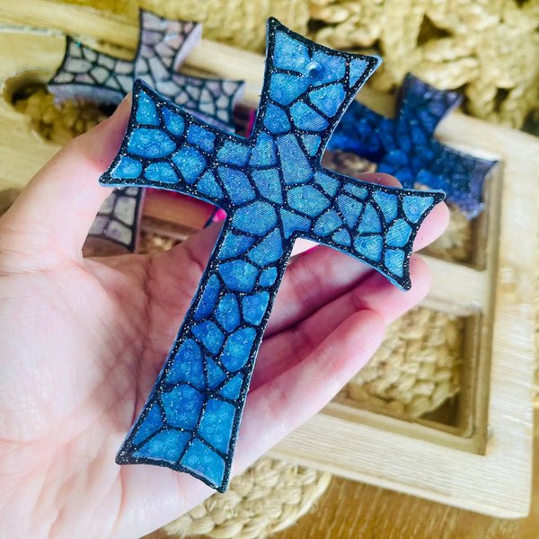 Stained Glass Cross Car Freshie