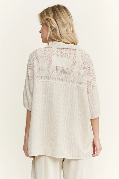Eyelet Lace Boho Top - Natural