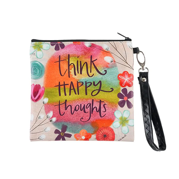 Think Happy Thoughts Square Wristlet