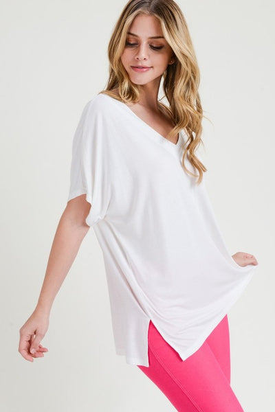 Short Sleeve Oversized Top - Off White