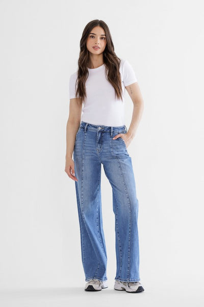 High Rise Wide Leg Jeans - Medium Wash