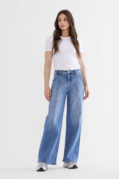 High Rise Wide Leg Jeans - Medium Wash