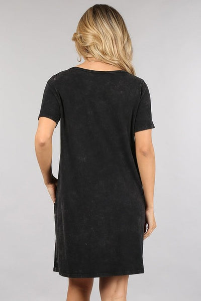 Casual Dress w/ Side Pockets - Black