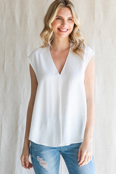 Kimono Cap Sleeve Top - Off White