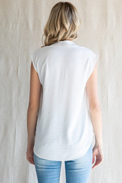 Kimono Cap Sleeve Top - Off White