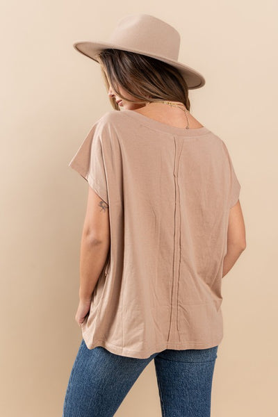 Fringed Top - Taupe