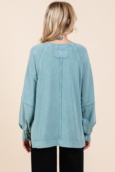 Raglan Sleeve Oversized Top - Seafoam