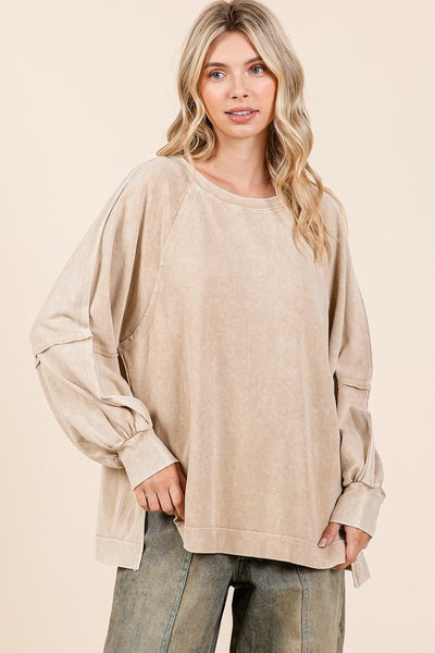 Raglan Sleeve Oversized Top - Brown Sugar