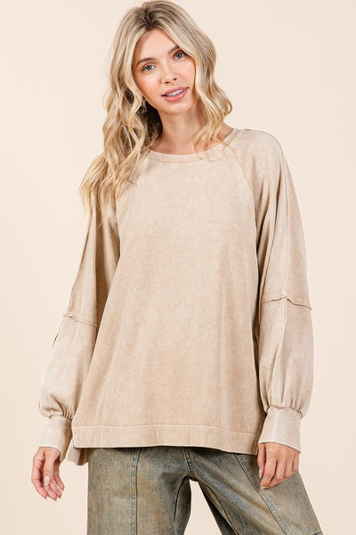 Raglan Sleeve Oversized Top - Brown Sugar