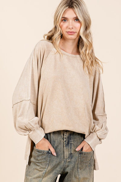 Raglan Sleeve Oversized Top - Brown Sugar