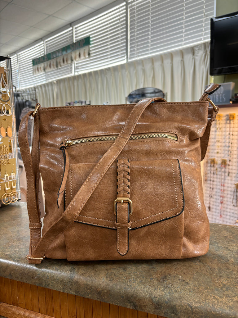 Front Pocket Crossbody Bag - Tan