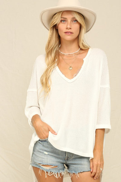 Thermal Exposed Seaming Top - Off White