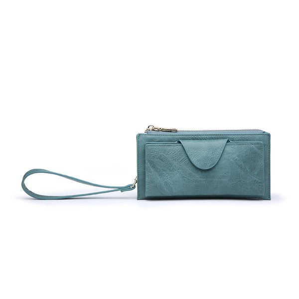 Wallet w/ Snap Closure & Zip Pocket - Teal