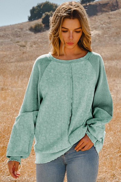 Raglan Sleeve Sweatshirt - Mineral Blue