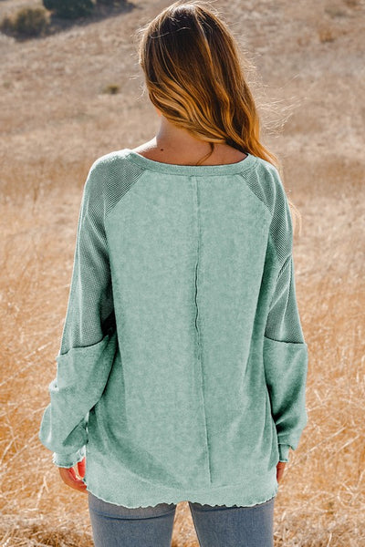 Raglan Sleeve Sweatshirt - Mineral Blue