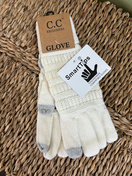 C.C Knit Gloves - Ivory