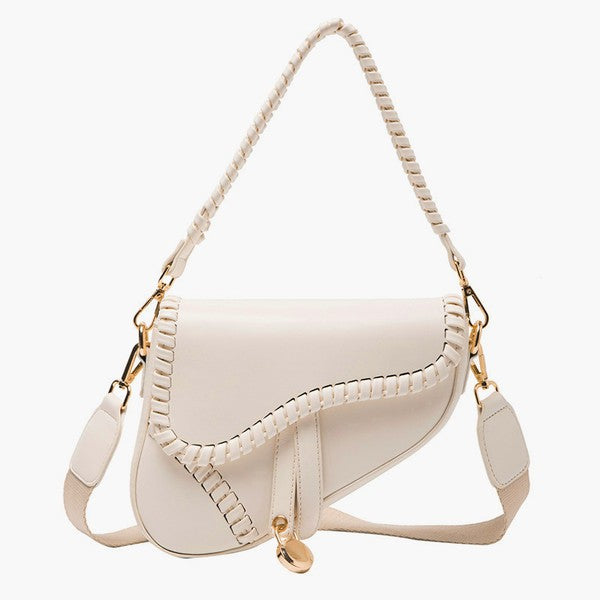 Asymmetrical Crossbody Bag - Bone