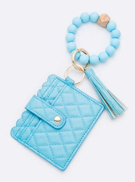 Quilted Bangle Wallet - Teal