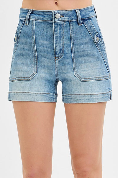 High Rise Shorts - Light Wash - SALE