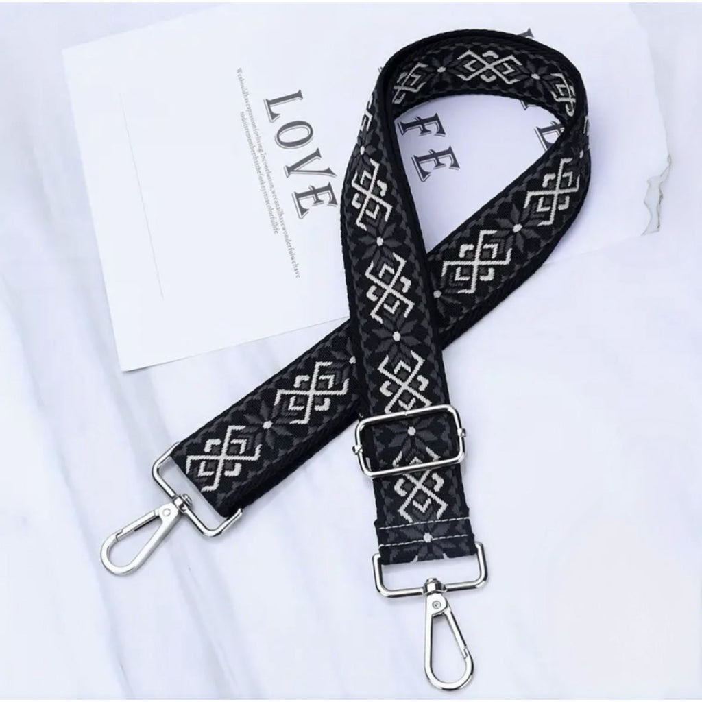 Bohemian Guitar Strap Bag Accessory - Black