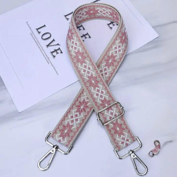 Bohemian Guitar Strap Bag Accessory - Pink