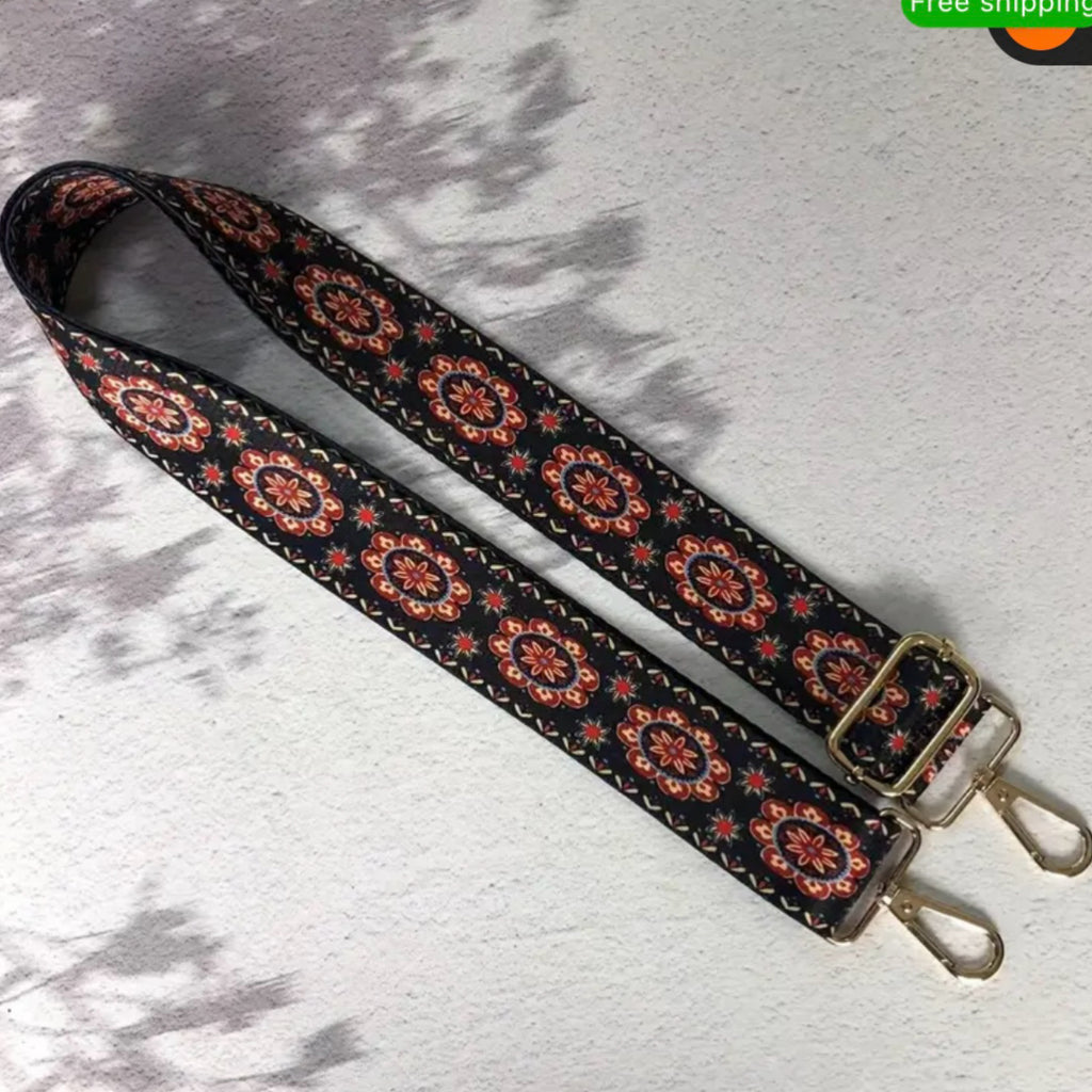 Bohemian Guitar Strap Bag Accessory - Multi Floral