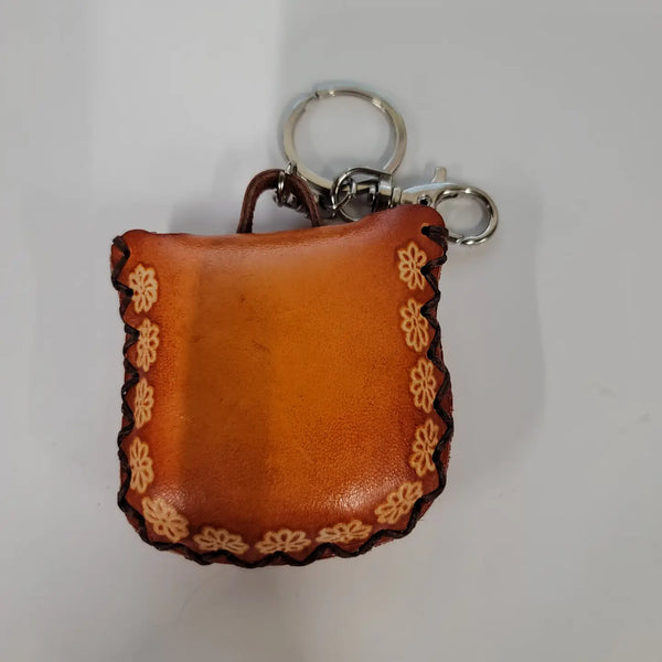 Leather Key Chain Charm Coin Purse