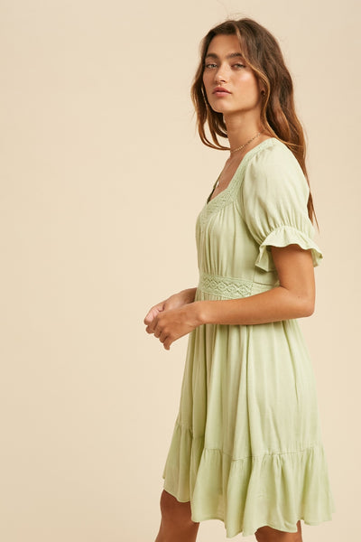 Sweetheart Mini Dress - Green Tea