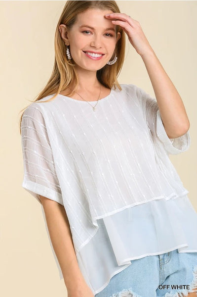 Layered Top w/ Sequins - Off White