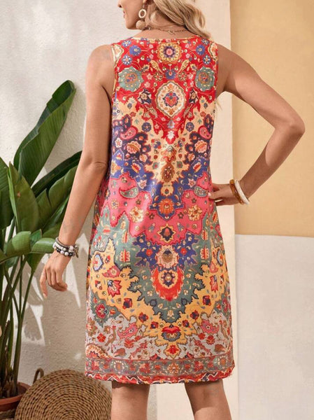 Sleeveless Bohemain Dress - Multi - SALE