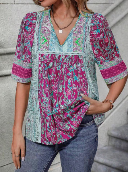 Bohemian Blouse - Hot Pink