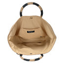 Circle Handle Straw Bag w/ Tassel - Camel