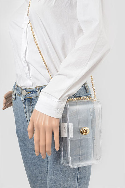 Transparent Crossbody Bag - Gold