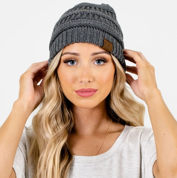 CC Knit Beanie - Dark Grey