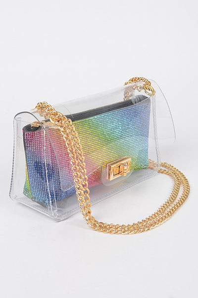 Transparent Crossbody/Clutch - Multicolor