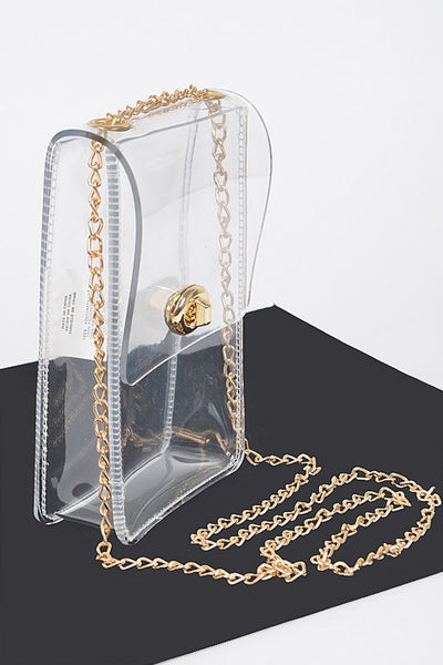 Transparent Crossbody Bag - Gold