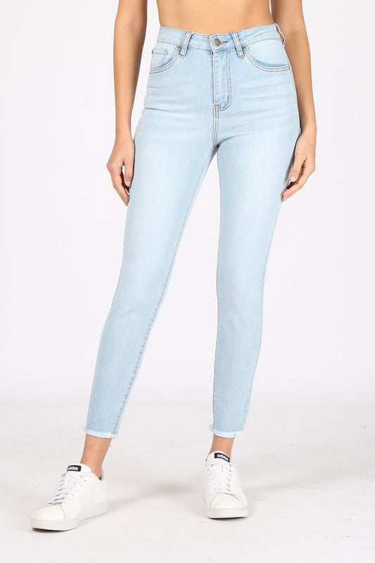 High Rise Ankle Skinny - Light Wash