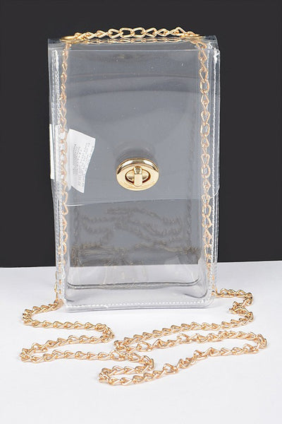 Transparent Crossbody Bag - Gold