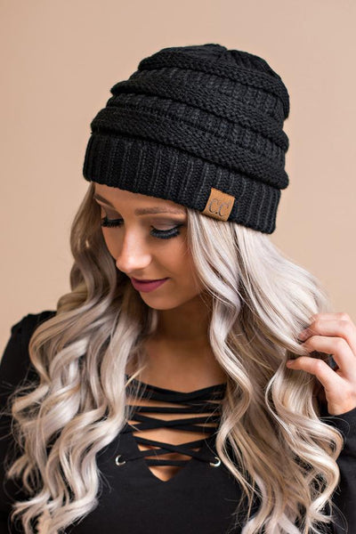 CC Knit Beanie - Black